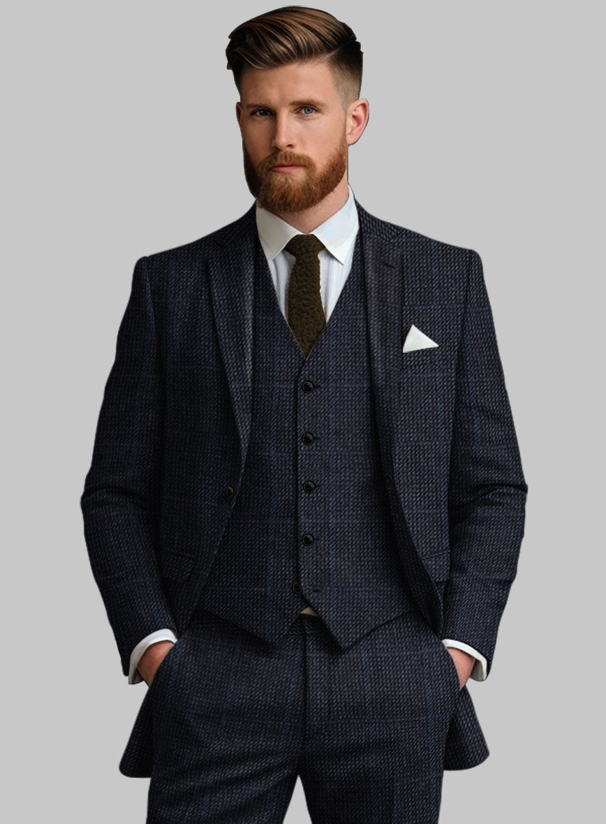 Harris Tweed Rope Blue Jacket - StudioSuits