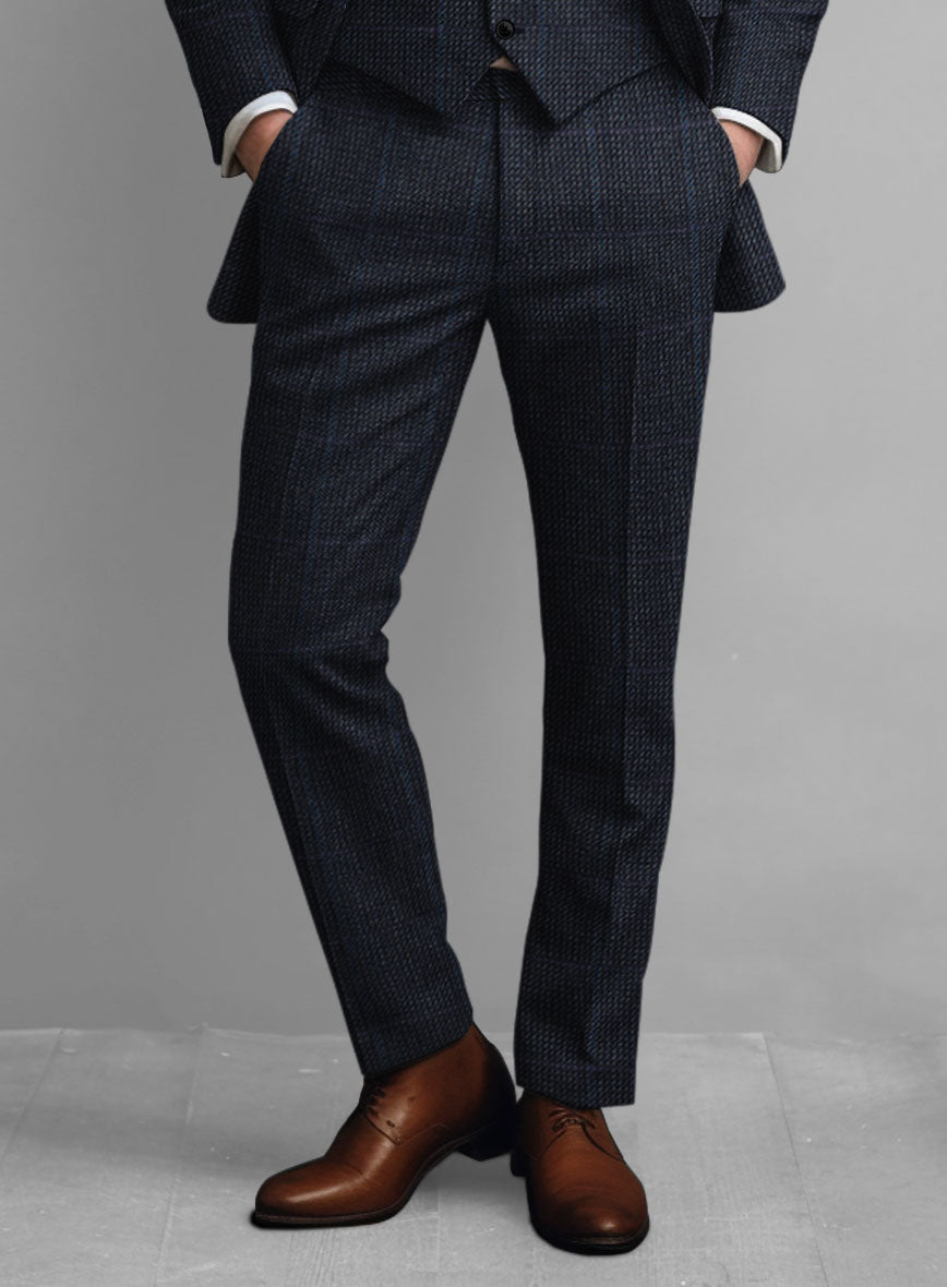 Harris Tweed Rope Blue Pants - StudioSuits