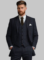 Harris Tweed Rope Blue Suit - StudioSuits