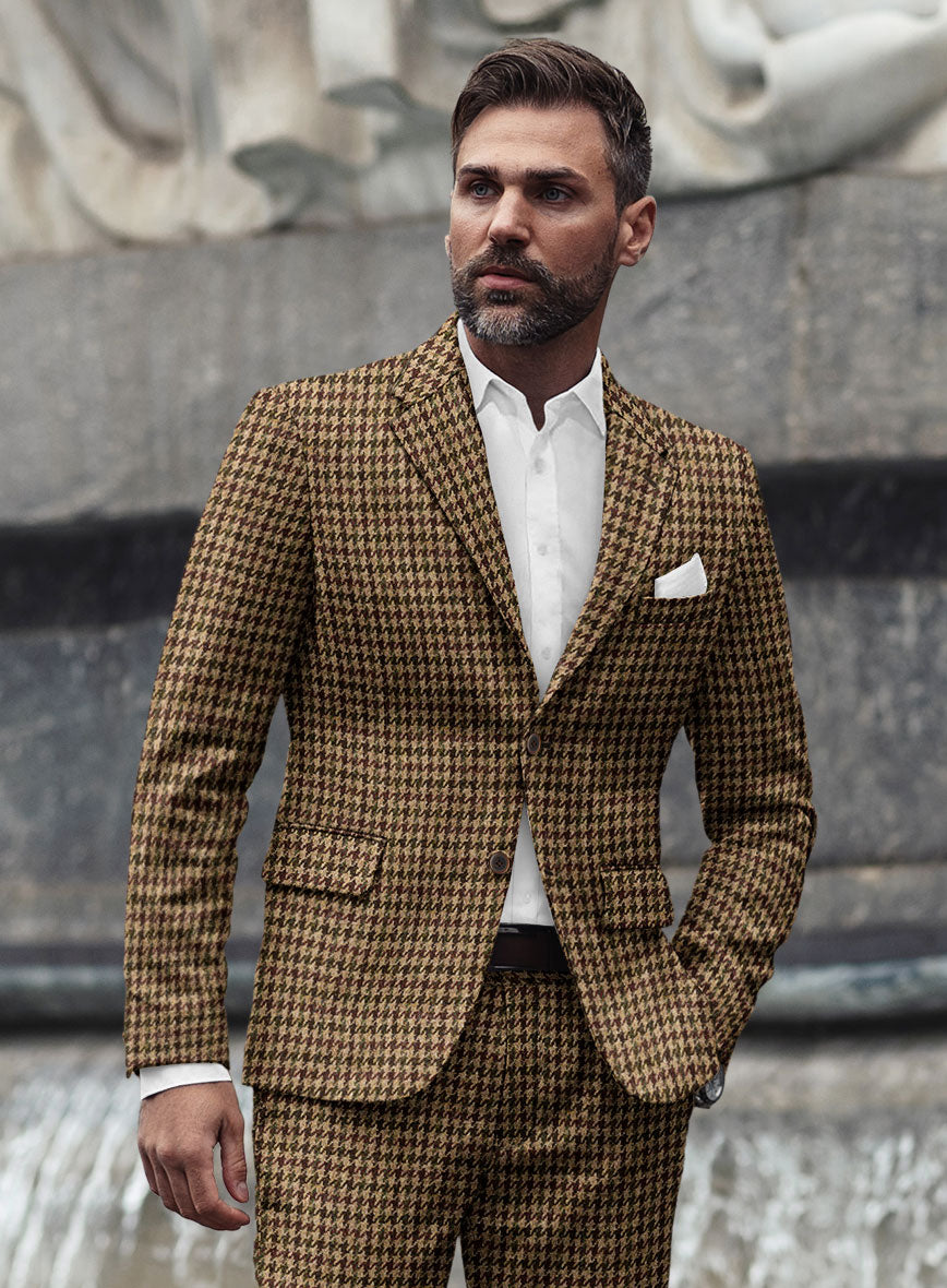 Harris Tweed Russet Houndstooth Jacket - StudioSuits