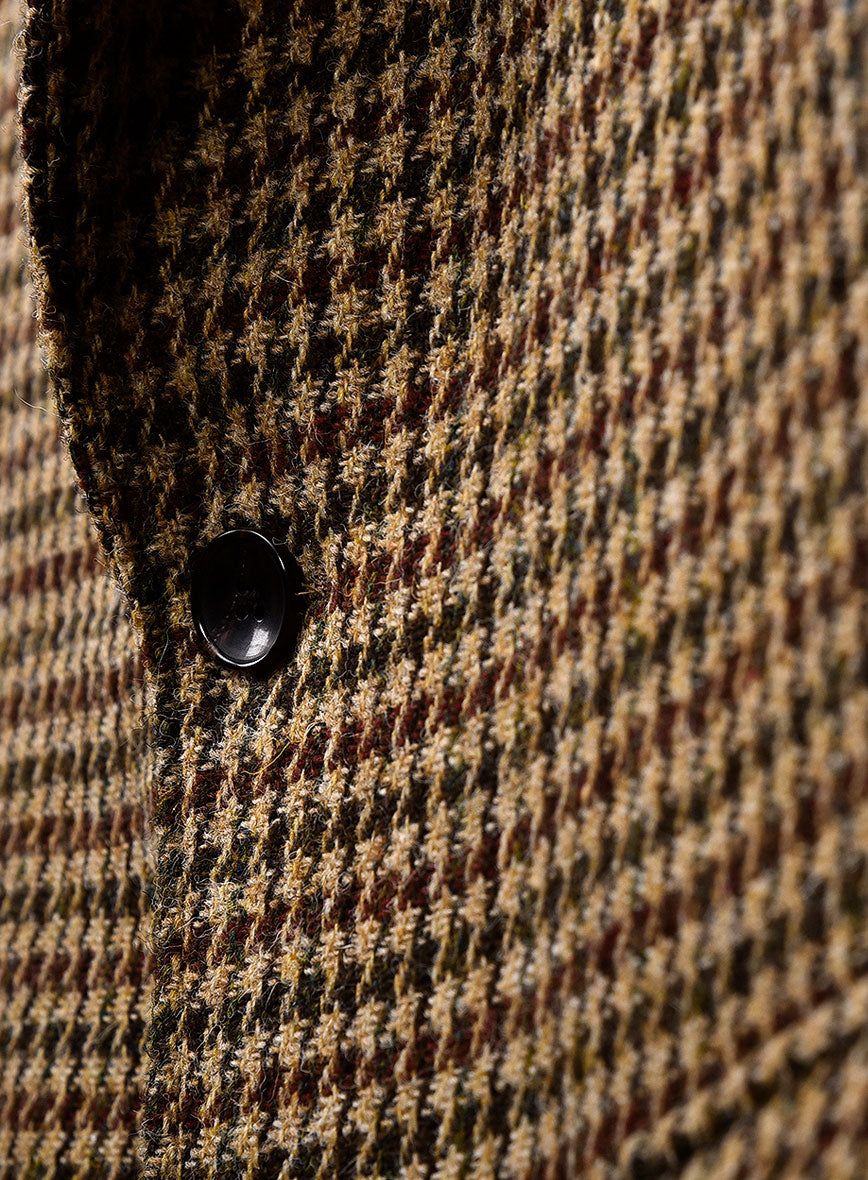 Harris Tweed Russet Houndstooth Patch Pocket Jacket - StudioSuits