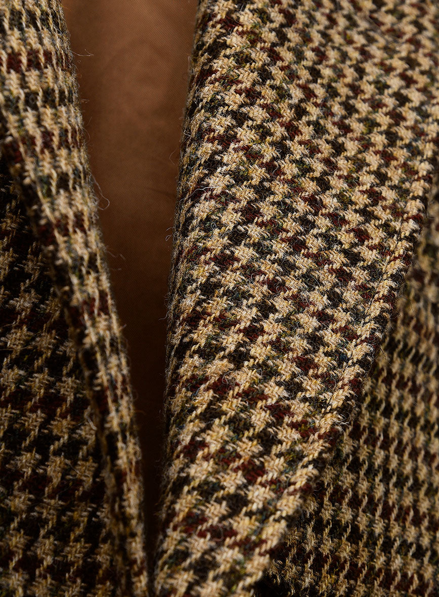 Harris Tweed Russet Houndstooth Patch Pocket Jacket - StudioSuits