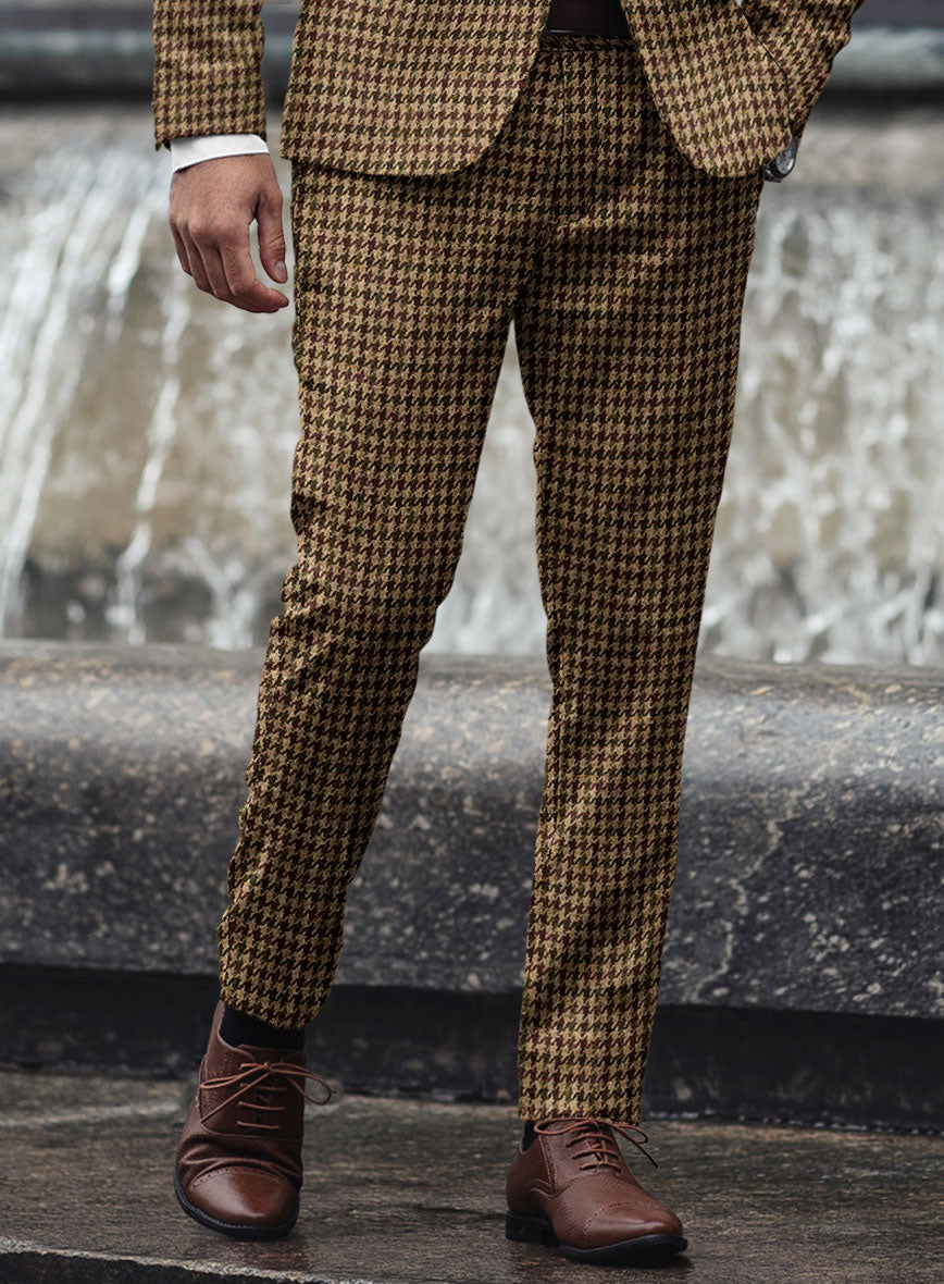 Harris Tweed Russet Houndstooth Pants - StudioSuits