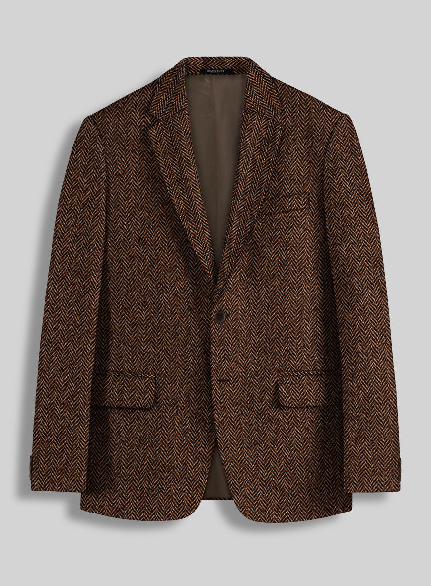 Harris Tweed Walnut Herringbone Jacket - StudioSuits