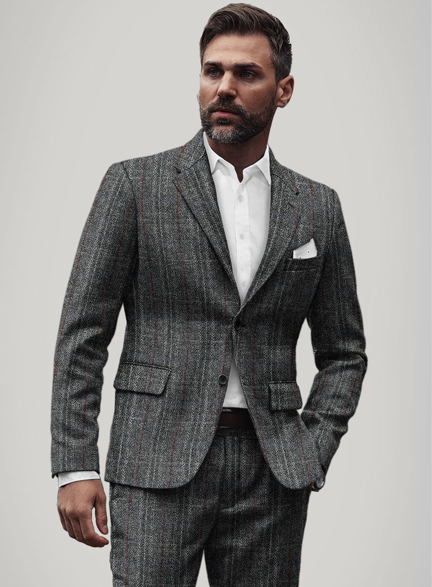 Harris Tweed Welsh Gray Jacket - StudioSuits