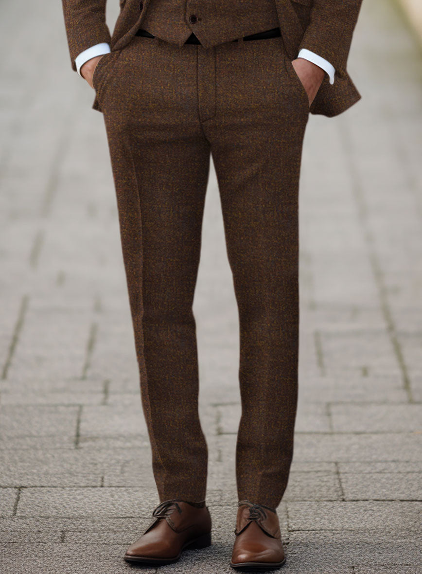 Heathered Brown Tweed Pants - StudioSuits