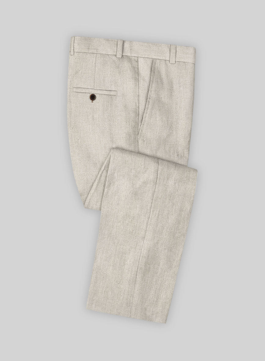 Heavy Linen Beige Pants - StudioSuits