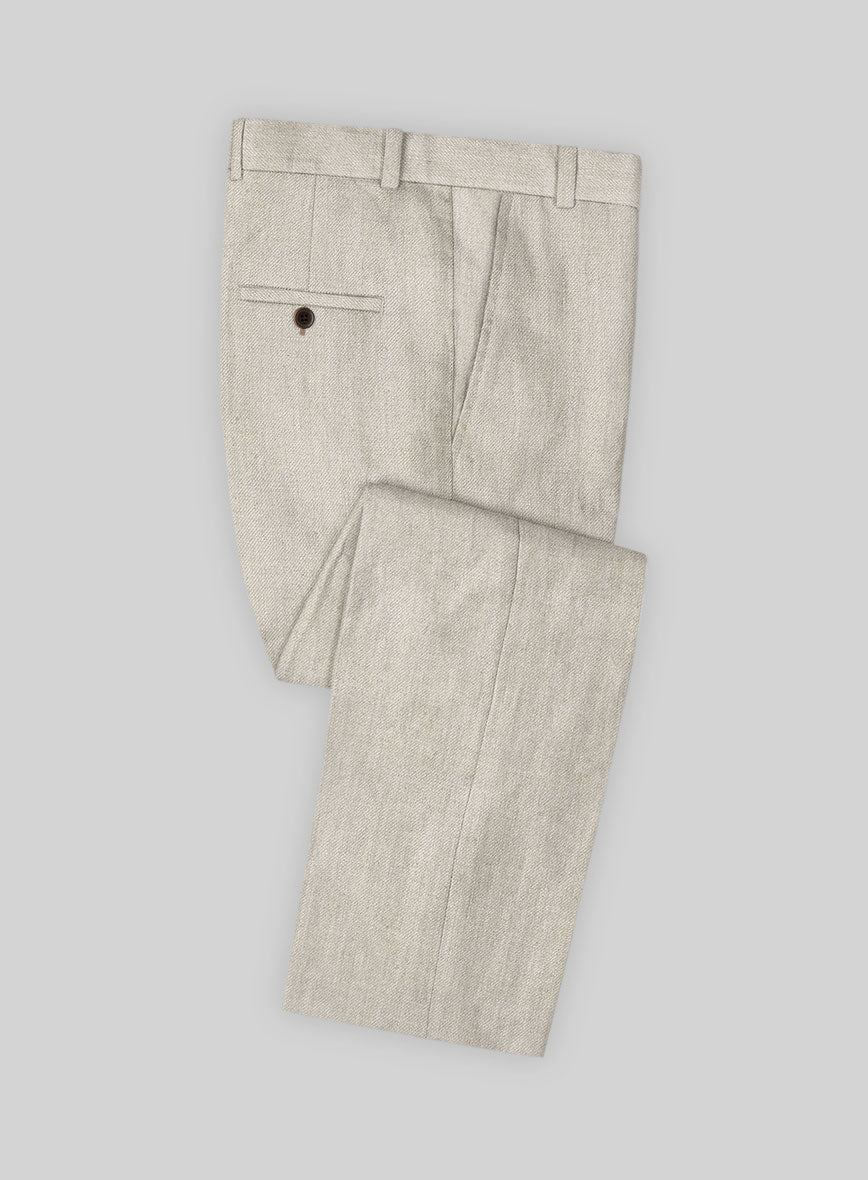 Heavy Linen Beige Pants