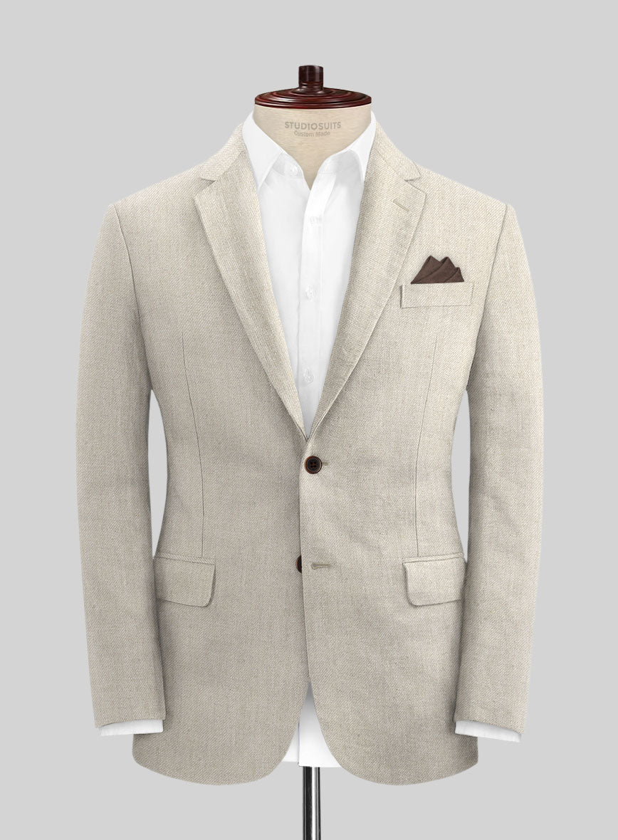 Heavy Linen Beige Suit - StudioSuits