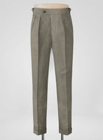 Heavy Linen Sage Green Highland Trousers - StudioSuits