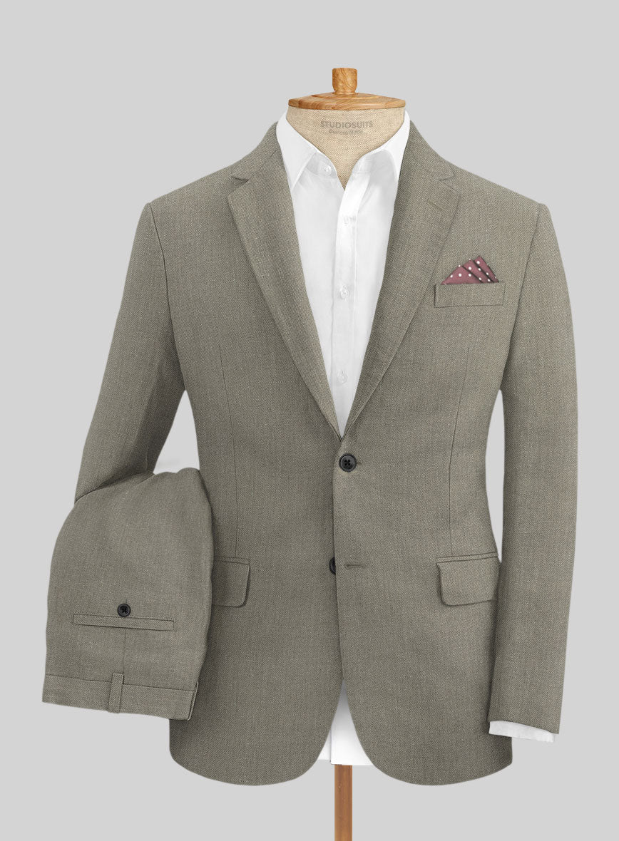 Heavy Linen Sage Green Suit - StudioSuits