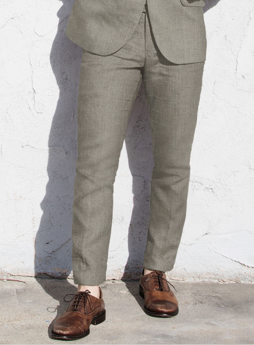 Heavy Linen Sage Green Suit - StudioSuits