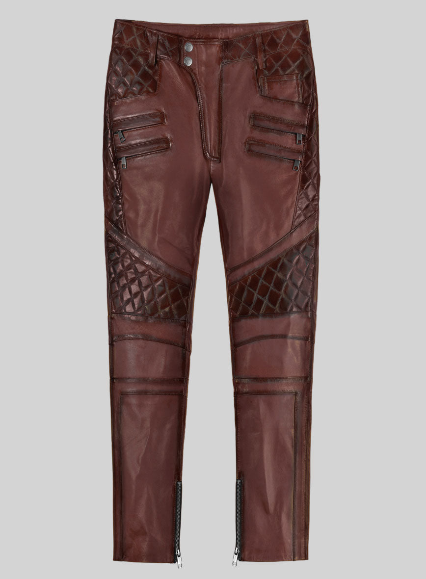 Hector Burnt Maroon Leather Pants – StudioSuits