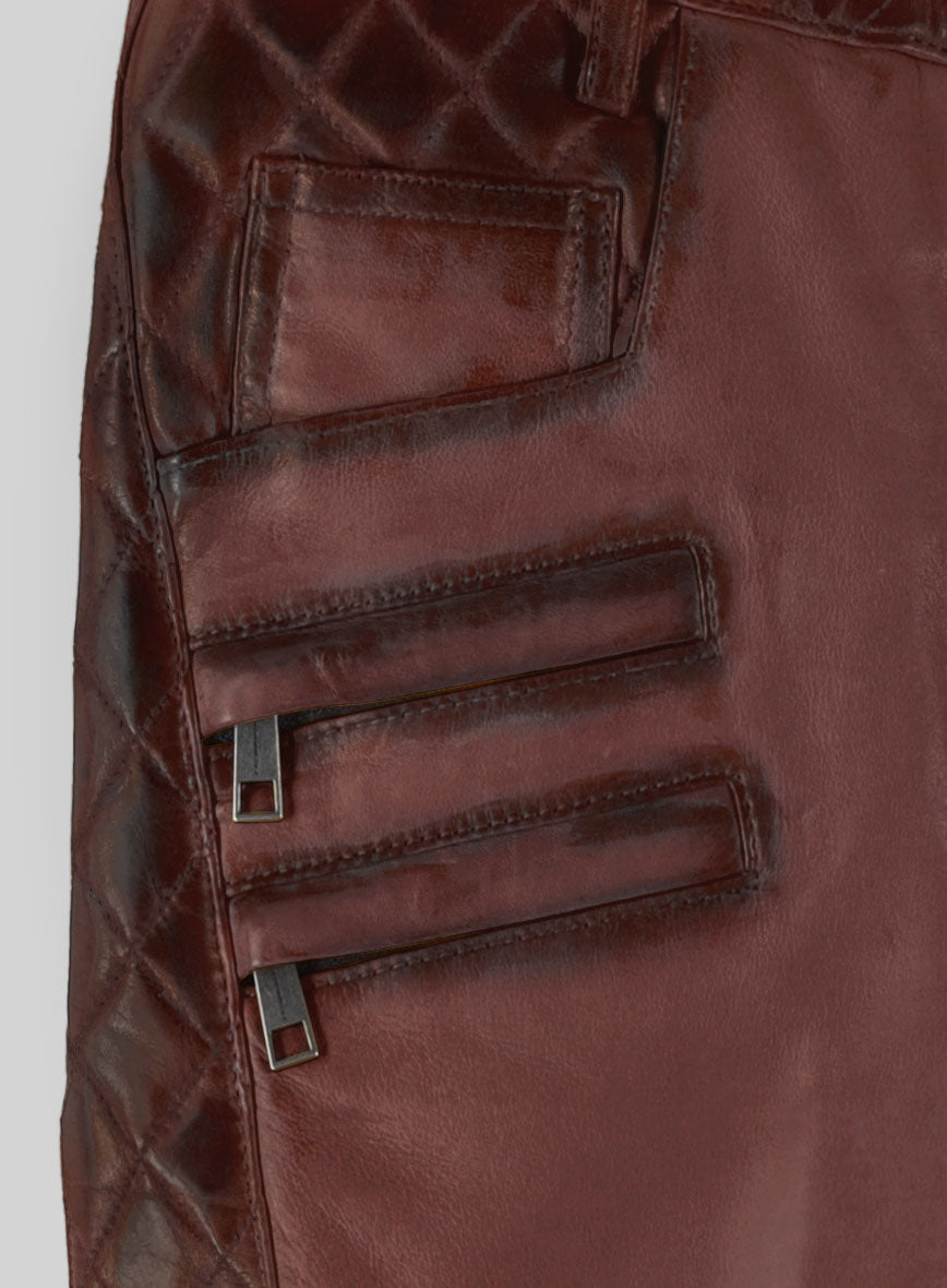 Maroon Leather Pants 