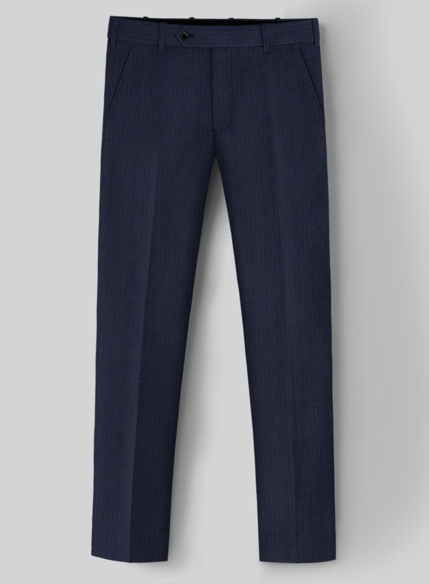 Herringbone Wool Royal Blue Suit - StudioSuits