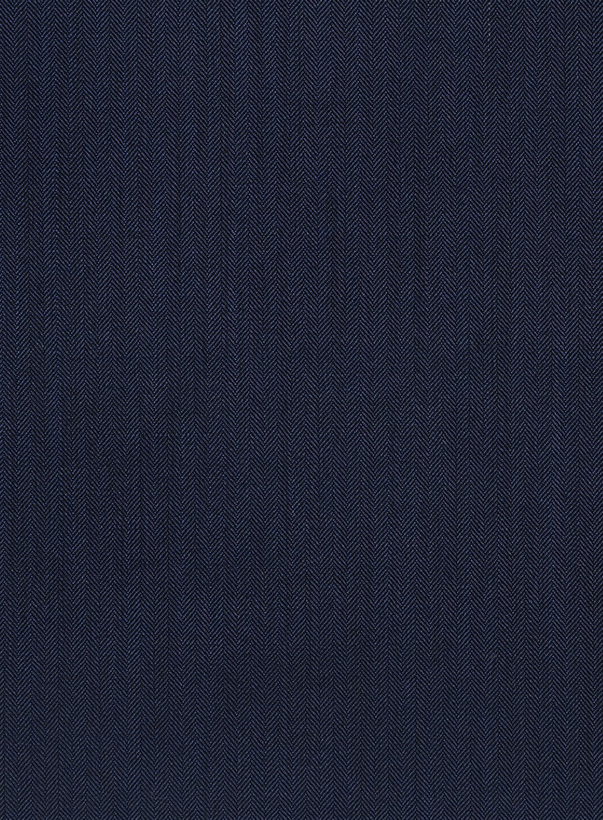 Herringbone Wool Royal Blue Suit - StudioSuits