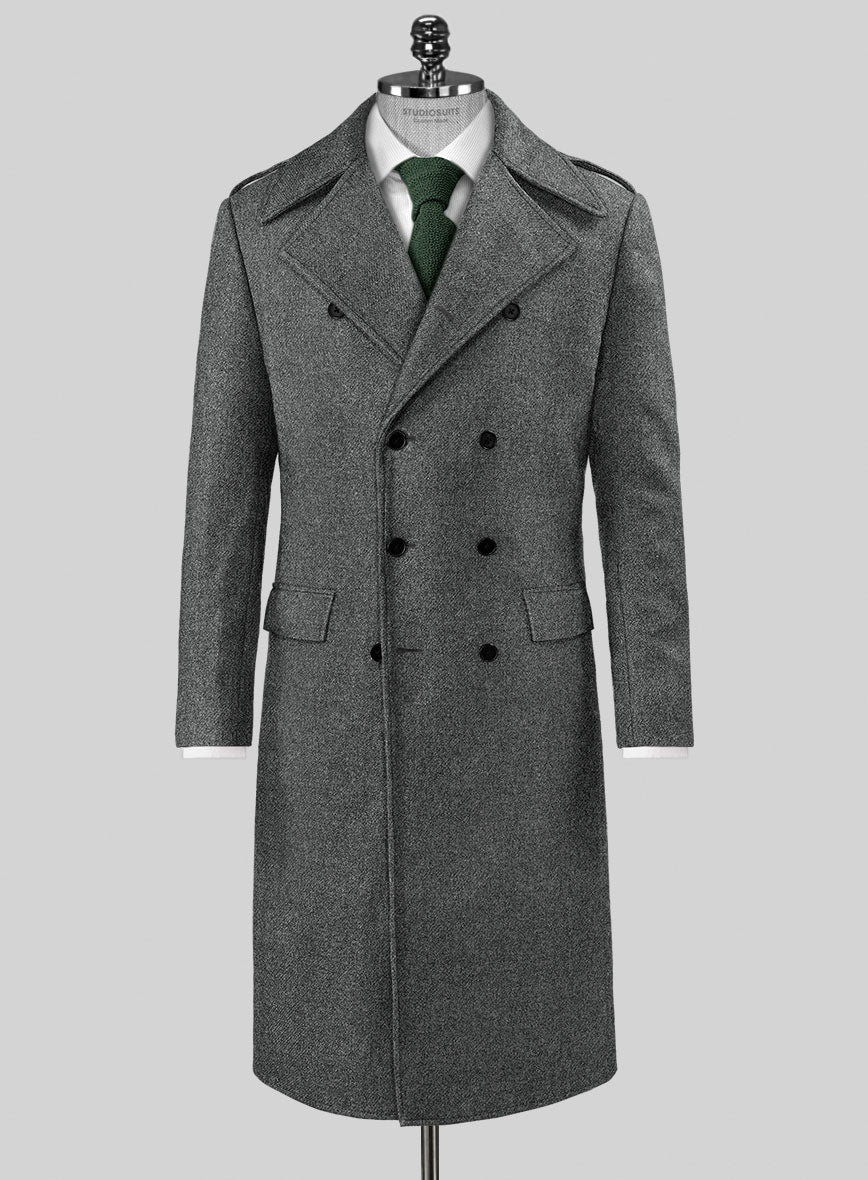 Highlander Gray Tweed GQ Overcoat - StudioSuits