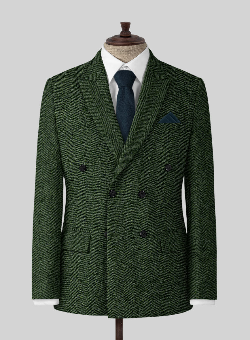 Highlander Heavy Green Herringbone Tweed Suit - StudioSuits