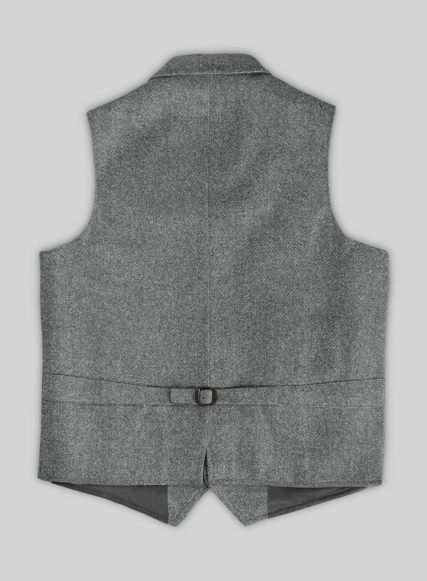 Highlander Light Gray Tweed Hunting Vest - StudioSuits