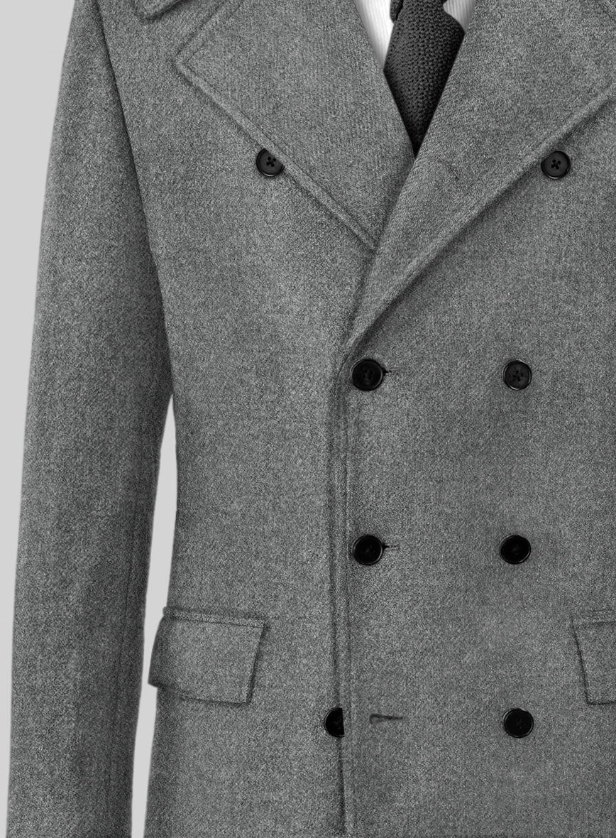 Highlander Light Gray Tweed GQ Overcoat - StudioSuits