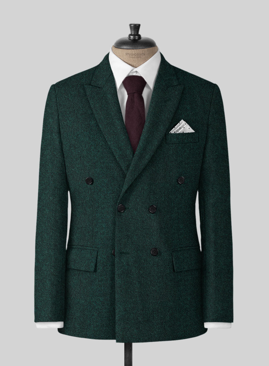 Highlander Melange Green Tweed Jacket - StudioSuits