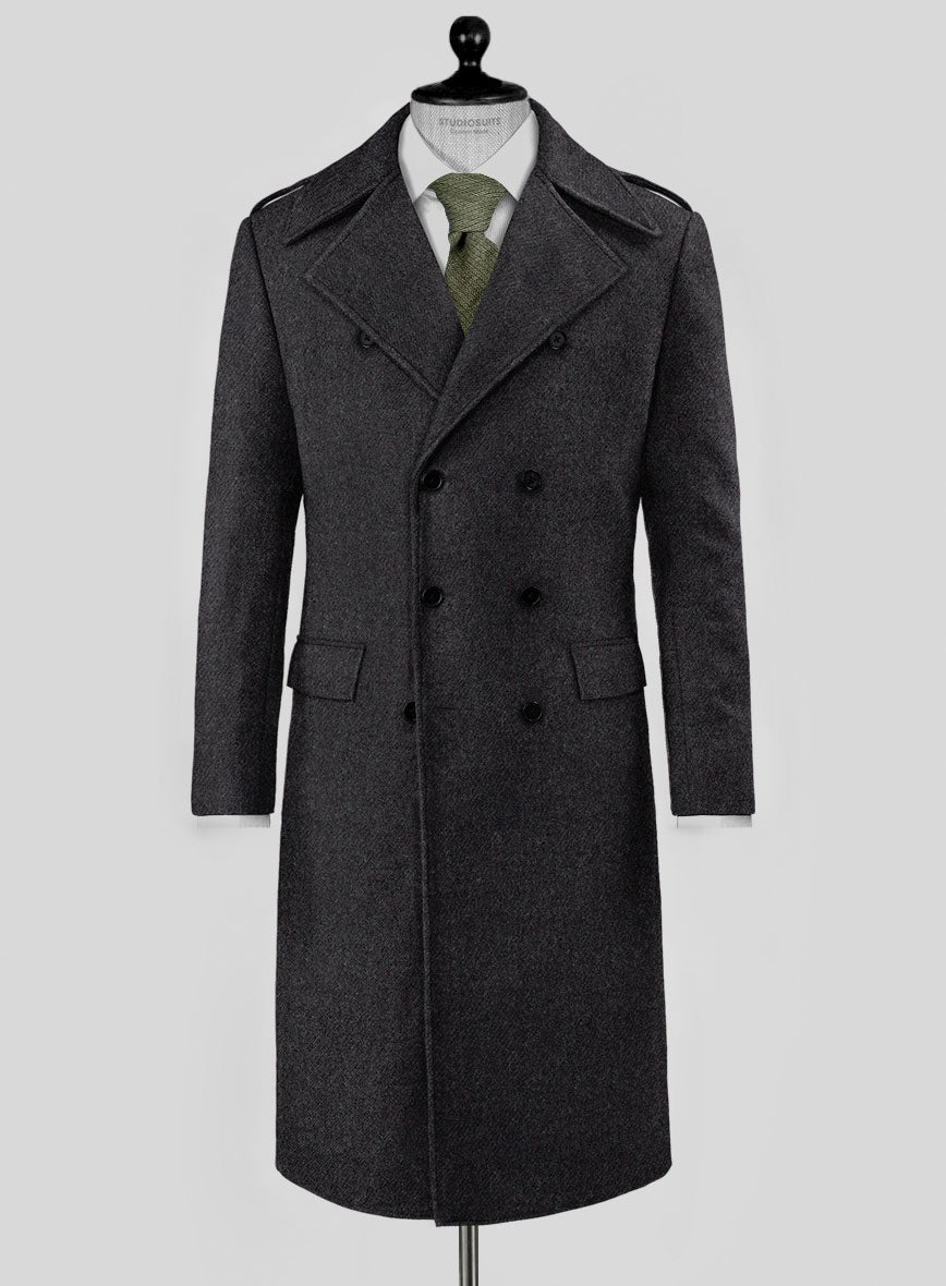 Highlander Charcoal Tweed GQ Overcoat - StudioSuits