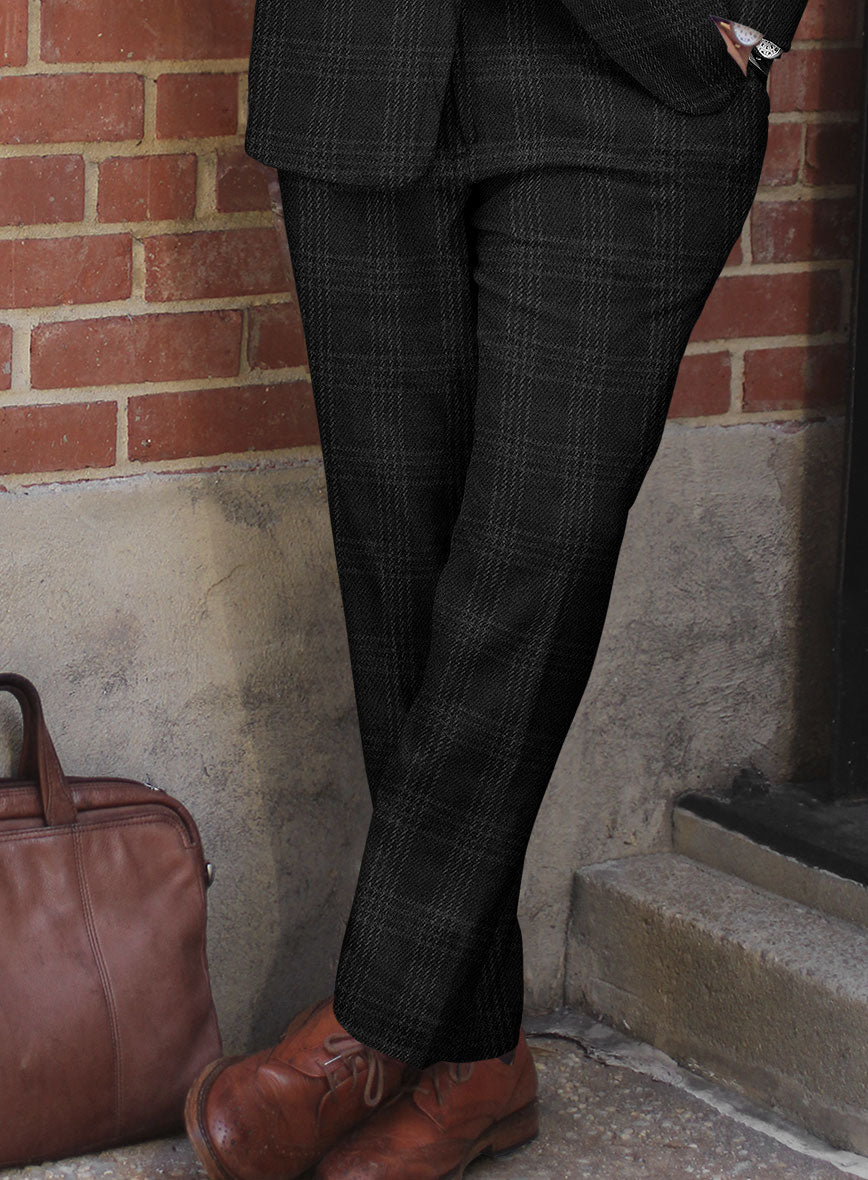 Highlander Black Tartan Tweed Pants - StudioSuits