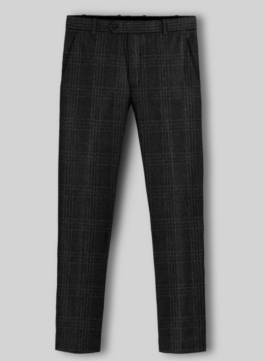 Highlander Black Tartan Tweed Pants - StudioSuits