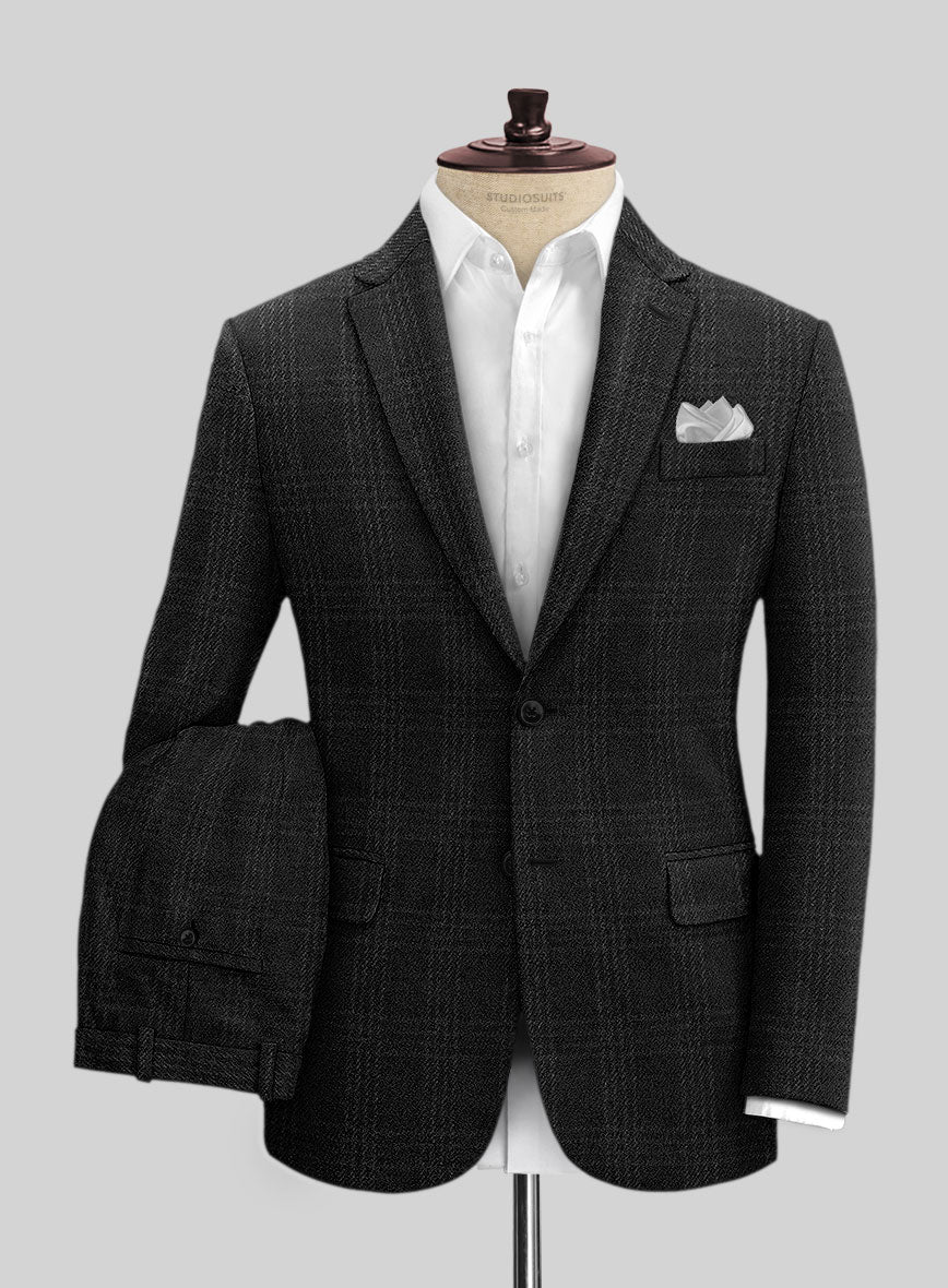 Highlander Black Tartan Tweed Suit - StudioSuits