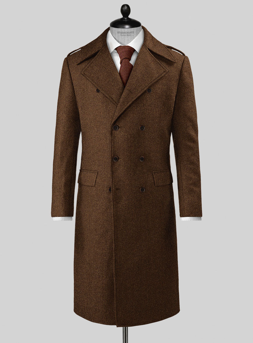 Highlander Coca Brown Tweed GQ Overcoat - StudioSuits