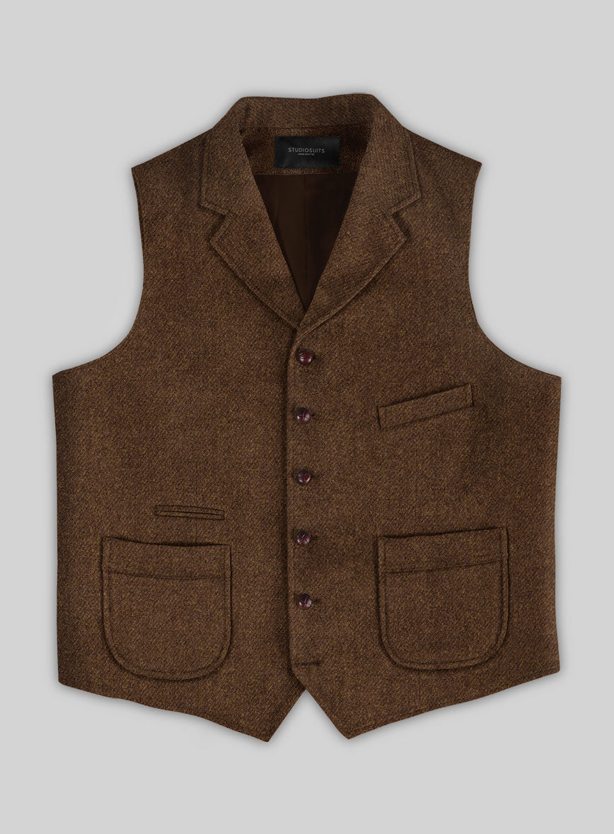 Highlander Coca Brown Tweed Hunting Vest - StudioSuits