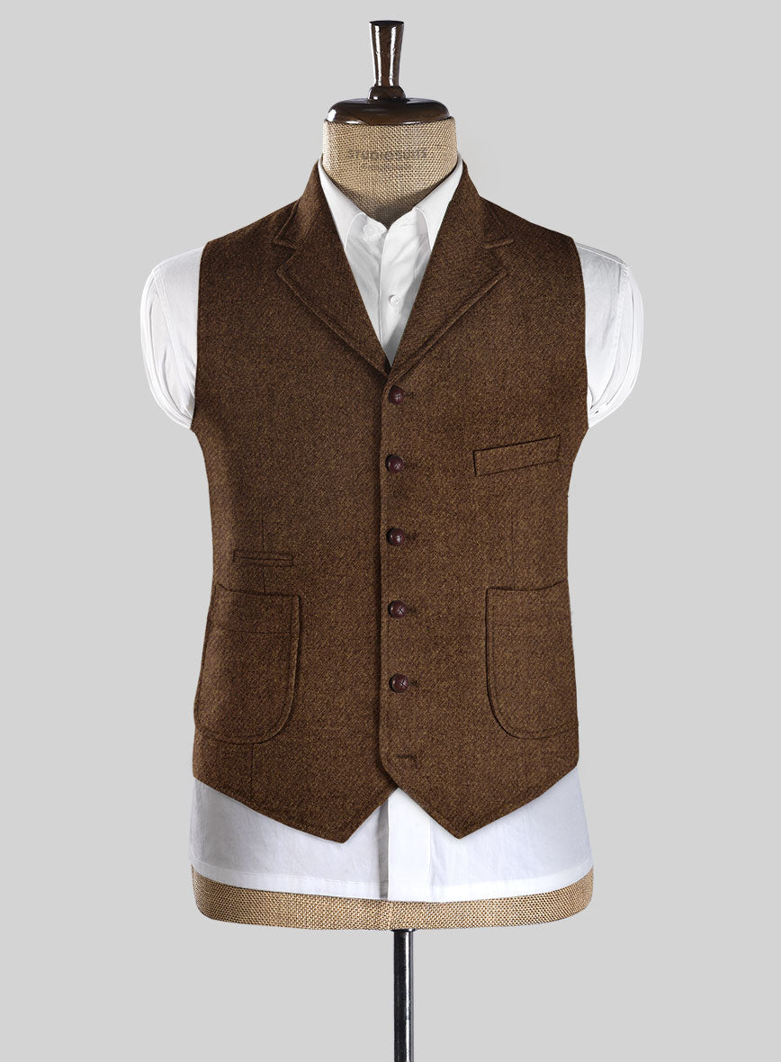 Highlander Coca Brown Tweed Hunting Vest - StudioSuits