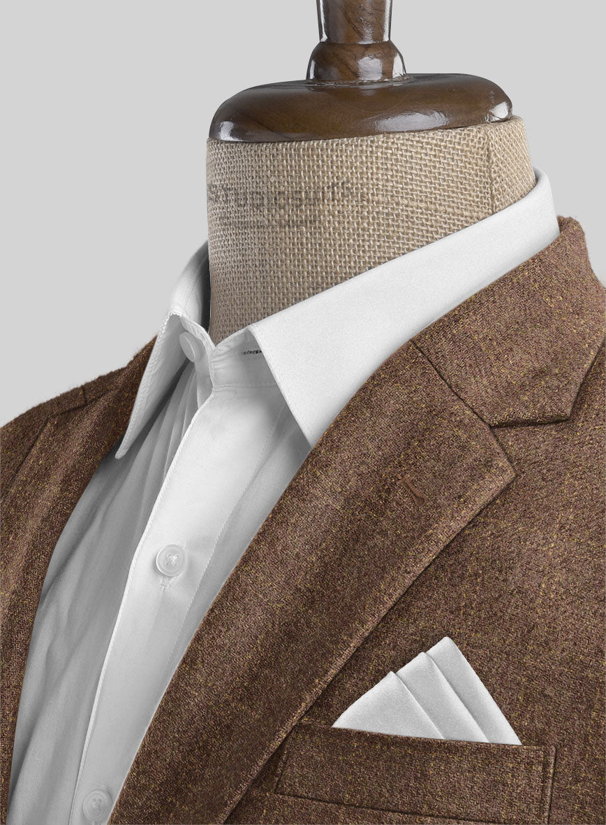 Highlander Dark Beige Windowpane Tweed Jacket - StudioSuits