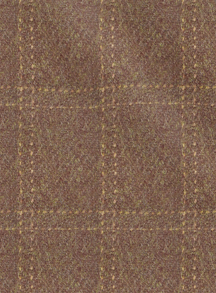 Highlander Dark Beige Windowpane Tweed Jacket - StudioSuits