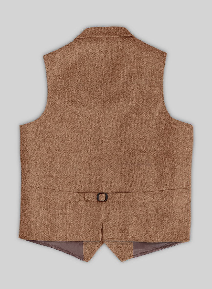 Highlander Earthy Brown Tweed Hunting Vest - StudioSuits