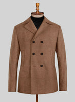 Highlander Earthy Brown Tweed Pea Coat - StudioSuits