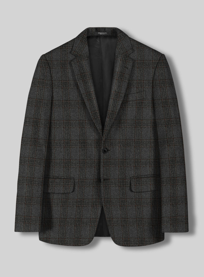 Highlander Gray Classic Check Tweed Jacket - StudioSuits