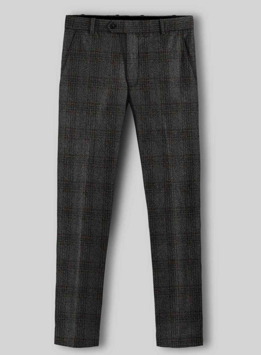 Highlander Gray Classic Check Tweed Pants - StudioSuits