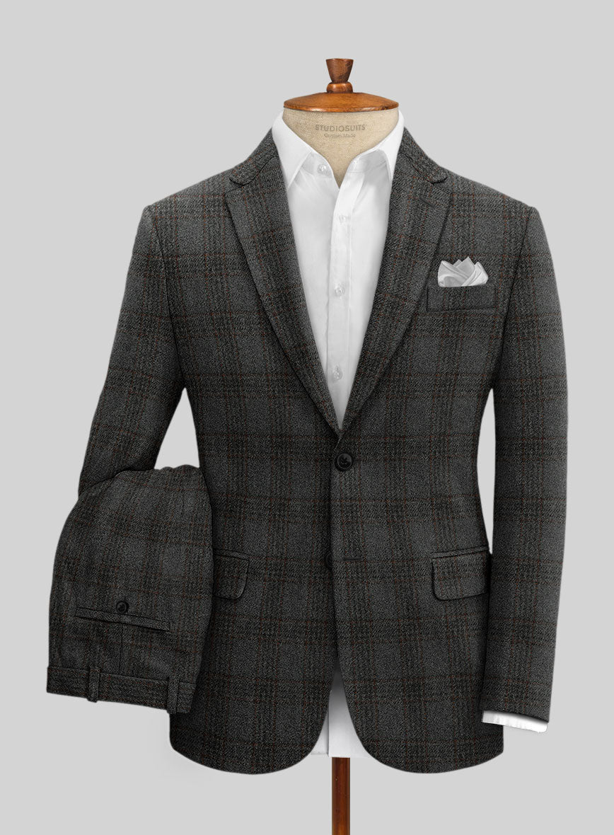 Highlander Gray Classic Check Tweed Suit - StudioSuits