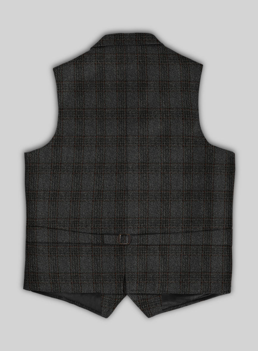 Highlander Gray Classic Check Tweed Hunting Vest - StudioSuits