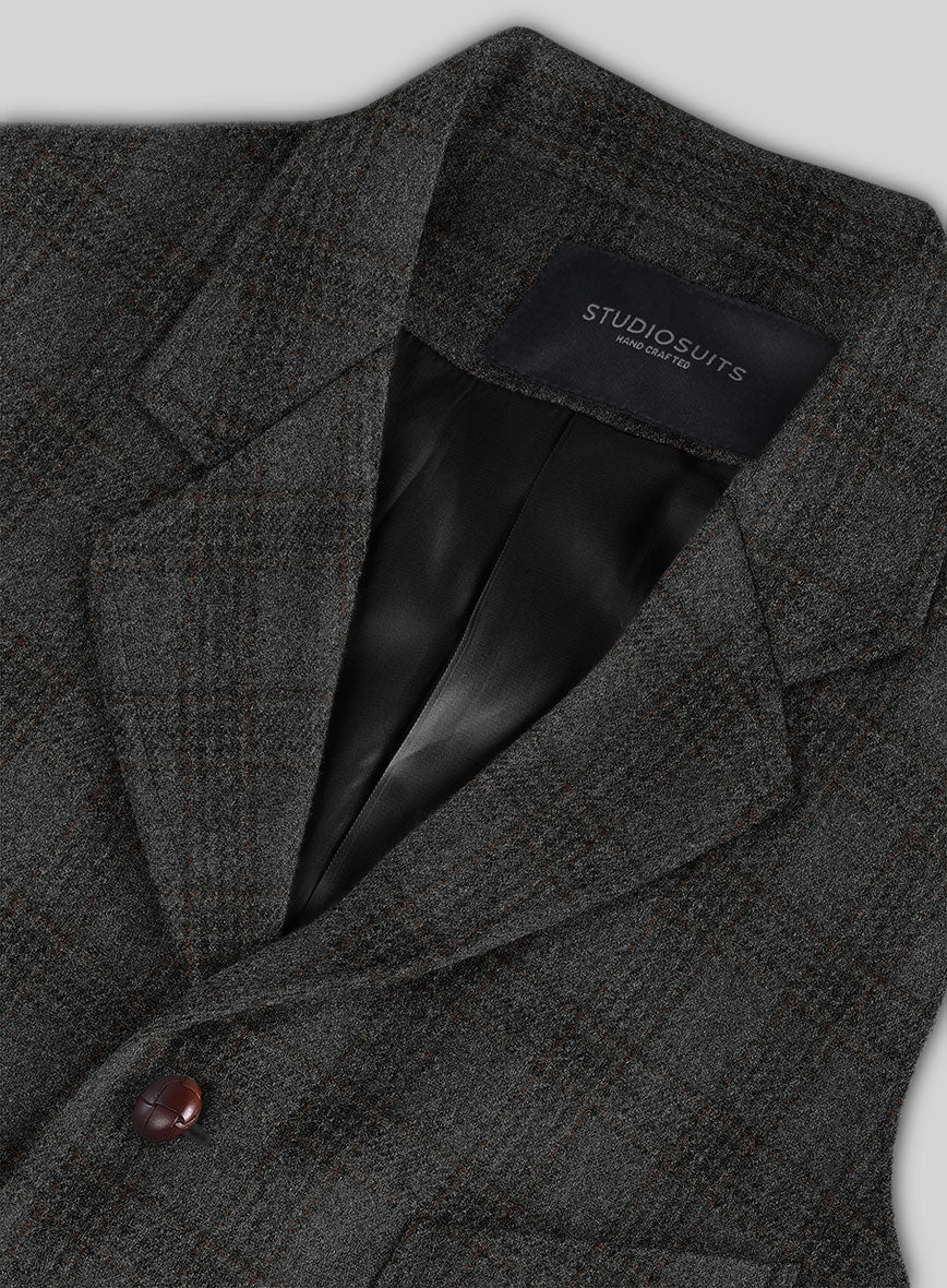 Highlander Gray Classic Check Tweed Hunting Vest - StudioSuits