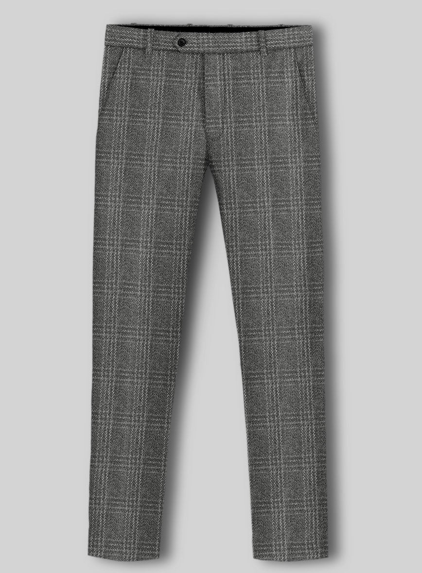 Highlander Gray Tartan Tweed Pants - StudioSuits