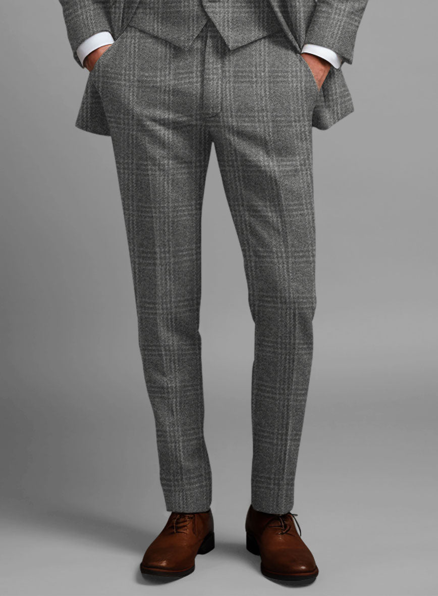 Highlander Gray Tartan Tweed Pants - StudioSuits