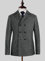 Highlander Gray Tweed Pea Coat - StudioSuits