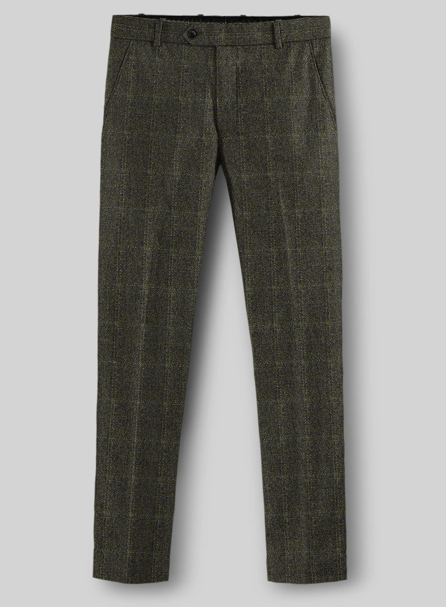 Highlander Green Windowpane Tweed Pants - StudioSuits