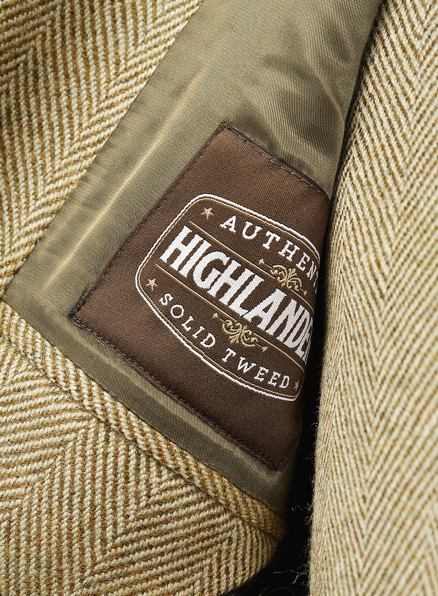 Highlander Heavy Beige Herringbone Tweed 3 Piece Suit - StudioSuits