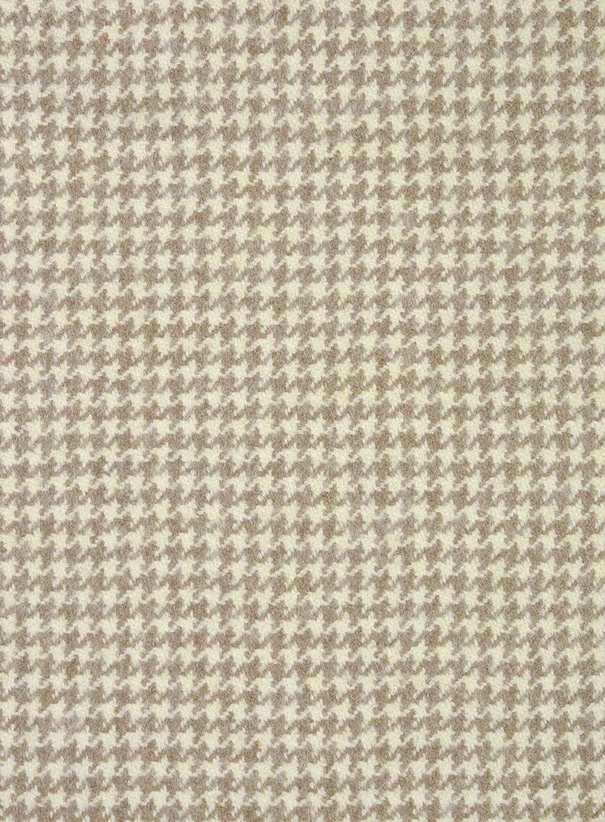 Highlander Heavy Beige Houndstooth Tweed Pants - StudioSuits