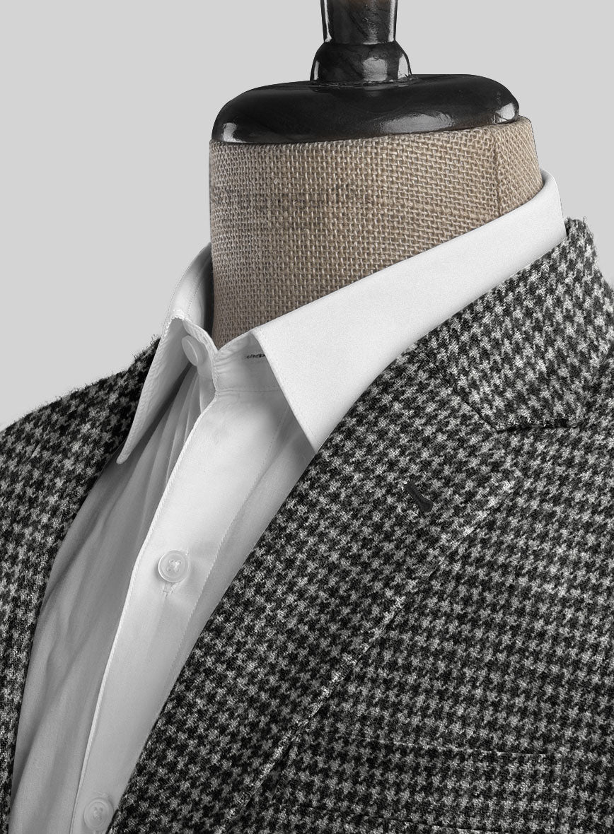 Highlander Heavy Black Houndstooth Tweed Suit - StudioSuits