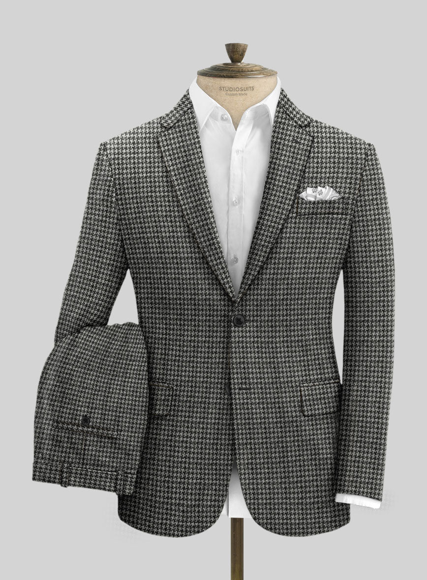 Highlander Heavy Charcoal Houndstooth Tweed Suit - StudioSuits