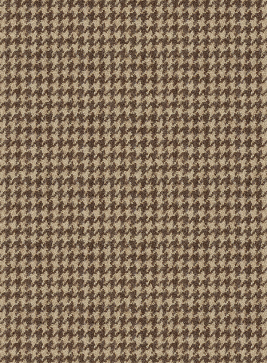 Highlander Heavy Dark Brown Houndstooth Tweed Jacket - StudioSuits